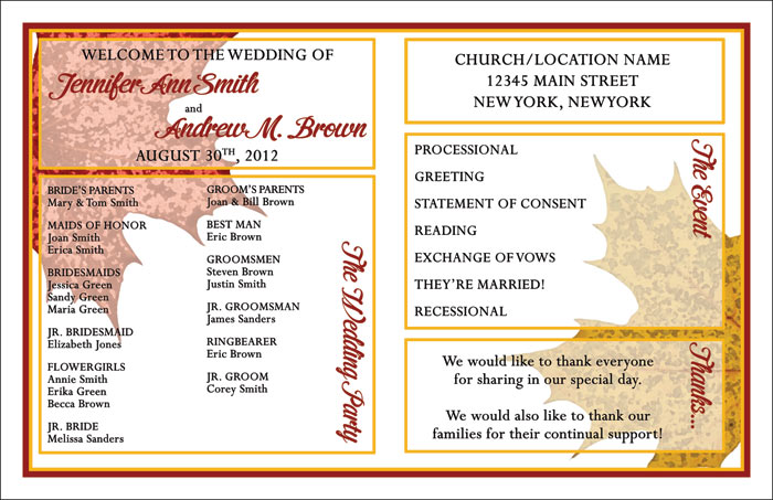 50 Custom Wedding Ceremony Programs   Personalized   Many Designs   U 