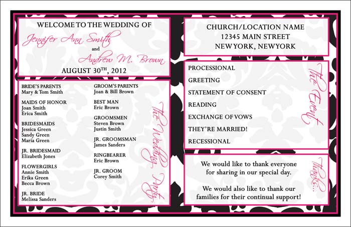 50 Custom Wedding Ceremony Programs   Personalized   Many Designs   U 