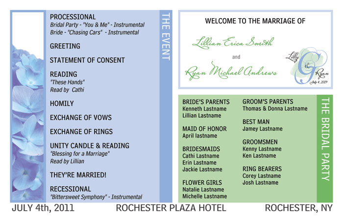 50 Custom Wedding Ceremony Programs   Personalized   Many Designs   U 