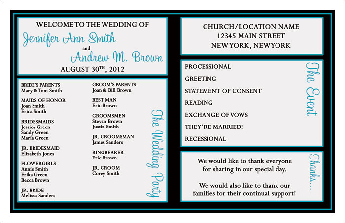 50 Custom Wedding Ceremony Programs   Personalized   Many Designs   U 